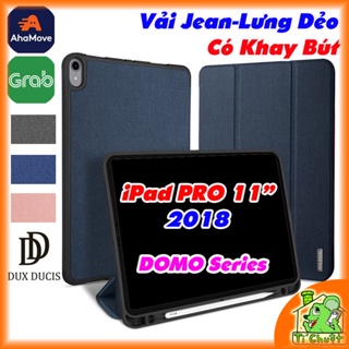 [Chính Hãng DUX DUCIS] Bao da iPad PRO 11&quot; 2018 DOMO Series Khay Dẻo Vải Jean Có Khay Bút