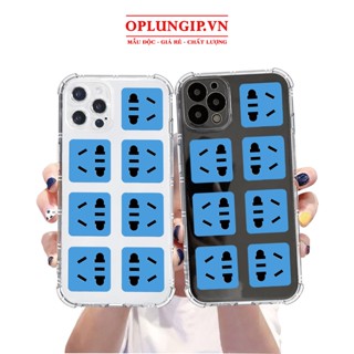 Ốp lưng iphone trong cạnh vuông hình ổ điện độc đáo cho iphone 14 13 pro max 11 12 pro max mini x xr xs max 6 s 7 8 plus