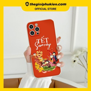 Ốp iphone - Ốp lưng iphone cạnh vuông bảo vệ camera Tết sum vầy dành cho ip 6 đến 14promax - ng500