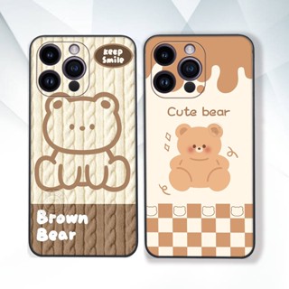Ốp lưng iphone 12 PRO/ 12 PRO MAX / 13 PRO / 13 PRO MAX hình phi hành gia, Brown be@r , smile happy