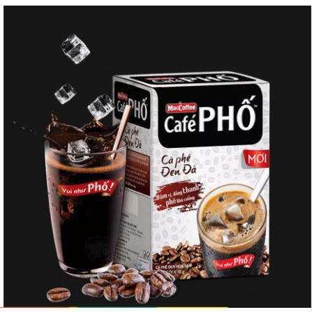 Cà Phê Phố Đen Đá (10 gói x 16g) - DATE 02/2027