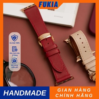 Dây da thủ công Swift Đỏ dành cho Apple Watch, đồng hồ thông minh, đồng hồ cơ DDTC104