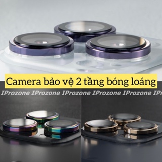 Khung dán 3 mắt Lens Kuzoom Phủ PVD bảo vệ Camera cho Smart IPhone 14 /14 Pro / 14 Pro Max / 14 Plus siêu chất