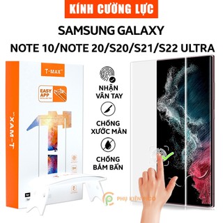 Kính cường lực Samsung S22 Ultra nhận vân tay màn hình đèn UV cỡ lớn T-Max - Dán màn hình Samsung Galaxy S22 Ultra