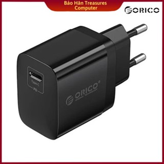 Củ Sạc Nhanh Orico (PV20-C-BK 20W) Cổng EU Hỗ Trợ Sạc Nhanh 1 cổng Type-C - Hàng Chính Hãng