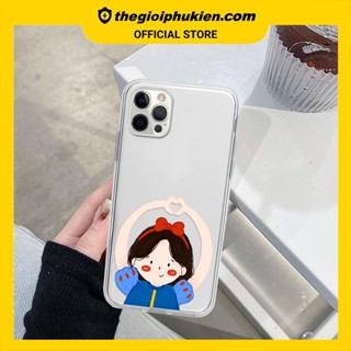 Ốp iphone - Ốp lưng iphone trong suốt cạnh vuông bảo vệ camera công chúa dành cho ip 6 đến 14promax - u079