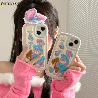 Ốp Điện Thoại Họa Tiết Tai Thỏ 3D Xinh Xắn Cho iPhone 14 Plus 14 13 12 11 Pro Max