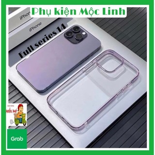 Ốp Likgus Light&amp;Fit Tím khói Iphone 12 | 13 | 14 | 14 Pro | 14 Plus | 14 Pro Max - lưng trong suốt viền màu chống ố
