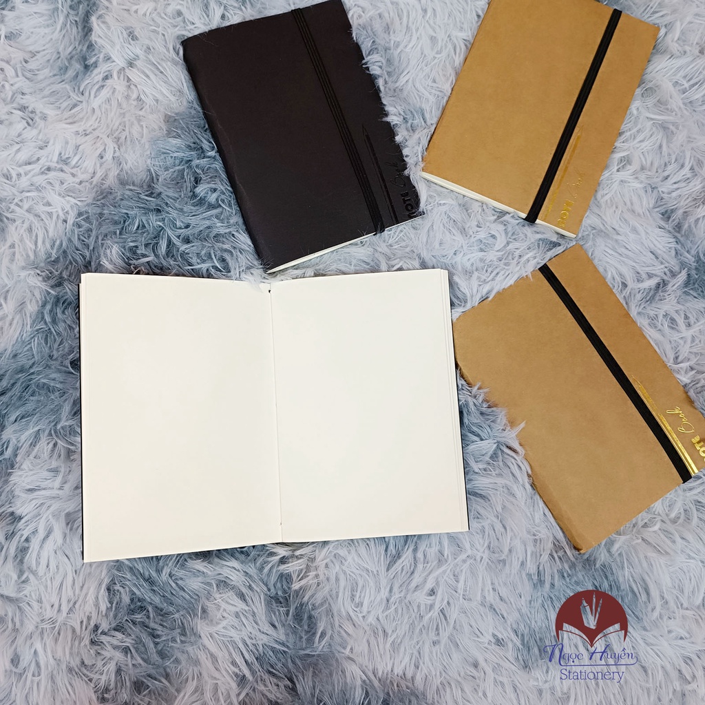 Sổ notebook bỏ túi - Khâu chỉ bằng tay thủ công - Ruột trắng trơn