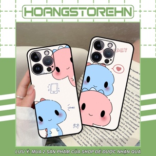 Ốp iphone 14 14 Pro 14 Pro Max 14 Plus in hình in couple khủng long chibi cute dễ thương