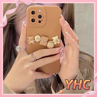 ốp iphone Hình Gấu Bánh Quy 3D tương thích iPhone 6s 6splus 7 7plus 8 8plus X XS XSMAX 11 12 Pro Max Plus Promax--036