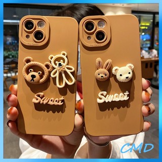 ốp điện thoại Điện Thoại Hình Gấu Thỏ 3D Cho iphone 11 Pro Max 12 x xs max xr 6 7 8 plus se 2020 13 Promax/-039