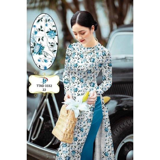 Vải áo dai in 3D lụa nhật cả bộ