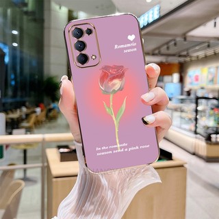 ốp lưng oppo reno 4 oppo reno 5 Ốp Điện Thoại silicone Mạ Điện Họa Tiết Hoa Hồng Cho oppo reno 4 oppo reno 5