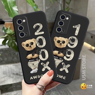 Ốp lưng OPPO F17 PRO-4G/RENO4 LITE/A93-4G/RENO 4F/OP-RENO 4-4G/các mẫu REALME, viền vuông bảo vệ camera, hình GẤU BEAR