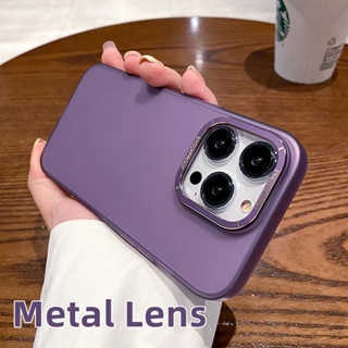 Ốp Điện Thoại Mặt Nhám Trong Suốt Viền Kim Loại Bảo Vệ Camera Cho iPhone 14 Pro Max 12 13 Pro Max 14 Plus