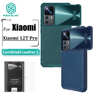 Ốp Điện Thoại Nillkin Bằng Da Chống Sốc Có Nắp Trượt Bảo Vệ Camera Cho Xiaomi 12T Pro