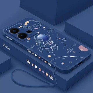 ốp lưng vivo y35 Ốp Điện Thoại Silicone TPU In Hình Phi Hành Gia Kèm Dây Đeo Cho vivo y35