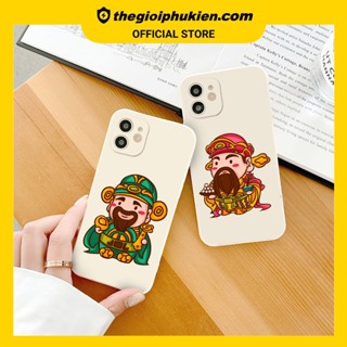 Ốp iphone - Ốp lưng iphone cạnh vuông bảo vệ camera thần tài cute dành cho ip 6 đến 14promax - ng496