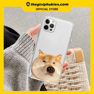 Ốp iphone - Ốp lưng iphone trong suốt cạnh vuông bảo vệ camera cún vàng hỏi chấm dành cho ip 6 đến 14promax - u015