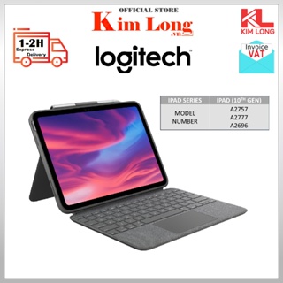 Bao da kèm phím Logitech Combo Touch cho iPad Gen 10 (10.9 inch) - Tháo rời Trackpad, chiếu sáng nền - Bảo hành 1 năm