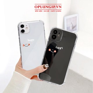 Ốp iphone cạnh vuông Luck Happy có bảo vệ màn hình cho iphone 14 13 pro max 11 12 pro max mini x r s max 6 s 7 8 plus