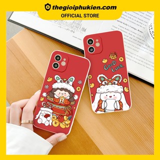 Ốp iphone - Ốp lưng iphone cạnh vuông bảo vệ camera Tết good luck dành cho ip 6 đến 14promax - ng502