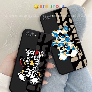 Ốp lưng OPPO A1 / A1K / A3S / A5-TQ / A5S / AX5S / AX5, viền vuông, bảo vệ camera, chất TPU dẻo, hình gấu Bearbrick