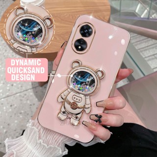ốp lưng oppo a17 a97 5g Ốp Điện Thoại TPU silicone Mềm Mạ Điện 3D Có Giá Đỡ Hình Gấu Kim Tuyến Cho oppo a17 a97 5g