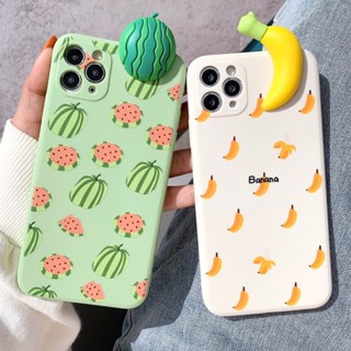Ốp Lưng Silicon Màu Bảo Vệ Camera Hình Nổi Banana And Watermelon