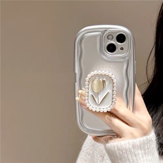 Ốp Điện Thoại Mềm Có Giá Đỡ Hình Hoa tulip Cho iphone 14 14 pro 14 plus 14 pro max 13 pro max 12 pro max 11 pro max
