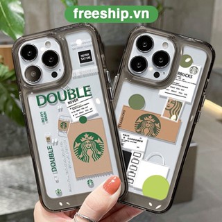Ốp iphone Họa Tiết Starbucks Trong Suốt Chống Sốc lưng cứng Cho IPhone 14 12 13 11 Pro Max 6 6S 7 8 Plus X XS XR