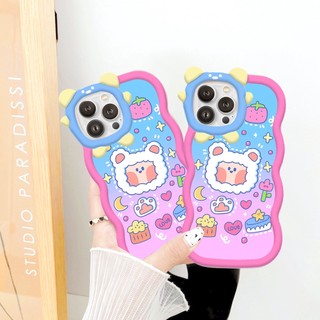 Ốp iphone viền sóng Cừu xanh hồng iphone 6/6splus/7plus/8/8plus/xr/xs/12/13/14pro/max/plus/promax sa1044