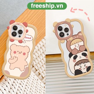 Ốp lưng iphone Gấu nâu cute ốp viền gấu lượn sóng 7plus/8/8plus/x/xr/xs/11/12/13/pro/max/promax/6/6plus/6s/6splus/7