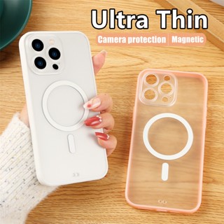Ốp Điện Thoại Cứng Siêu Mỏng Từ Tính Bảo Vệ Camera Cho iPhone 14 13 12 11 Pro Max 14 Plus 13 Pro 12 Pro Max