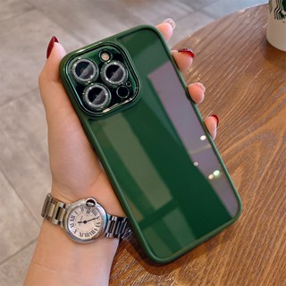 Ốp Điện Thoại Trong Suốt Chống Rơi Với Miếng Bảo Vệ lens Cho iPhone 11 12 13 14 Pro Max 14 Plus