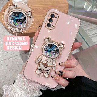 ốp lưng oppo reno 4 reno 5 reno 4 pro Ốp Điện Thoại TPU silicone Mềm Mạ Điện 3D Có Giá Đỡ Hình Gấu Kim Tuyến Cho oppo reno 4 reno 5 reno 4 pro