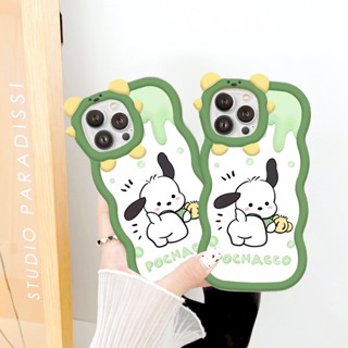 Ốp lưng iphone Viền sóng Cún xanh cute iphone 6/6splus/7plus/8/8plus/xr/xs/12/13/14pro/max/plus/promax sa1007