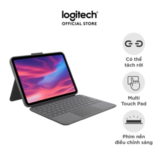 Bao da kèm phím Logitech Combo Touch dành cho iPad Gen 10 (10.9 inch) - Tháo rời Trackpad, chiếu sáng nền