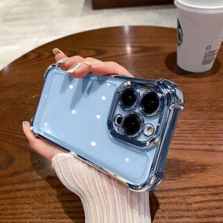Ốp Điện Thoại Silicon Trong Suốt Viền Mạ Màu Chống Sốc Cho iPhone 14 13 Pro Max 12 11 Pro Max 14 Plus