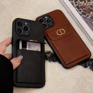 Ốp Điện Thoại Da Có Ngăn Đựng Thẻ Cho iPhone 14Pro Max 13promax 12 11 XSMax XR XS 7P