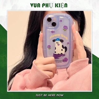 Ốp lưng iphone dễ thương Flower Dog 11/12/13/14/pro/max/plus/promaxg