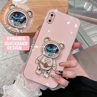 ốp lưng iPhone x xs xr xs max Ốp Điện Thoại TPU silicone Mềm Mạ Điện 3D Có Giá Đỡ Hình Gấu Kim Tuyến Cho iPhone x xs xr xs max