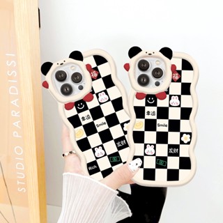 Ốp iphone Viền sóng caro Thỏ dẻo iphone 6/6splus/7plus/8/8plus/xr/xs/12/13/14pro/max/plus/promax sa1012