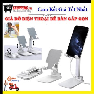 Giá/Kệ đỡ điện thoại để bàn thiết kế thông minh góc xoay linh động 360 độ, giá đỡ gấp gọn chắc chắn