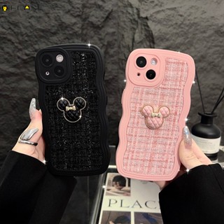 Ốp Điện Thoại Mềm Bện Dây Đính Nơ Mickey 3D Chống Sốc Cho OPPO R17 R15 F11 F9 Find X3 Pro
