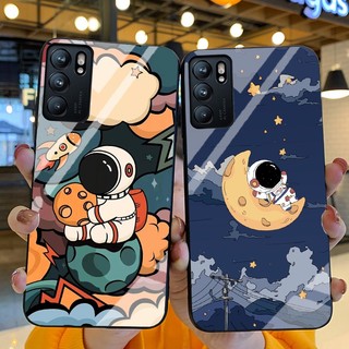 Ốp Lưng OPPO RENO 6 5G, 6Z 5G Ốp kính bóng cao cấp Phi Hành Gia