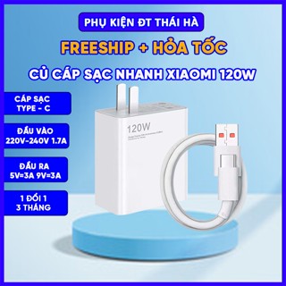Combo củ, cáp sạc nhanh Xiaomi 120W (Xiaomi 12 Pro, Redmi K50 Pro, Black Shark 5) -  Phụ Kiện Điện Thoại Thái Hà