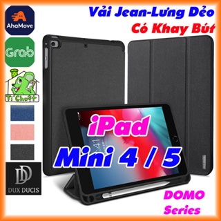 [Chính Hãng DUX DUCIS] Bao da iPad Mini 4, Mini 5 2019 DOMO Series Khay Dẻo Vải Jean