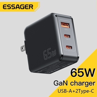 Bộ sạc nhanh ESSAGER 65W Type-C + USB A thích hợp cho máy tính bảng / laptop PD 65W / Ipad Samsung
